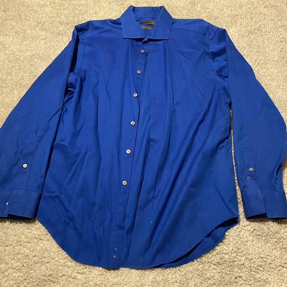 Calvin Klein long sleeve men’s shirt blue size 16 slim